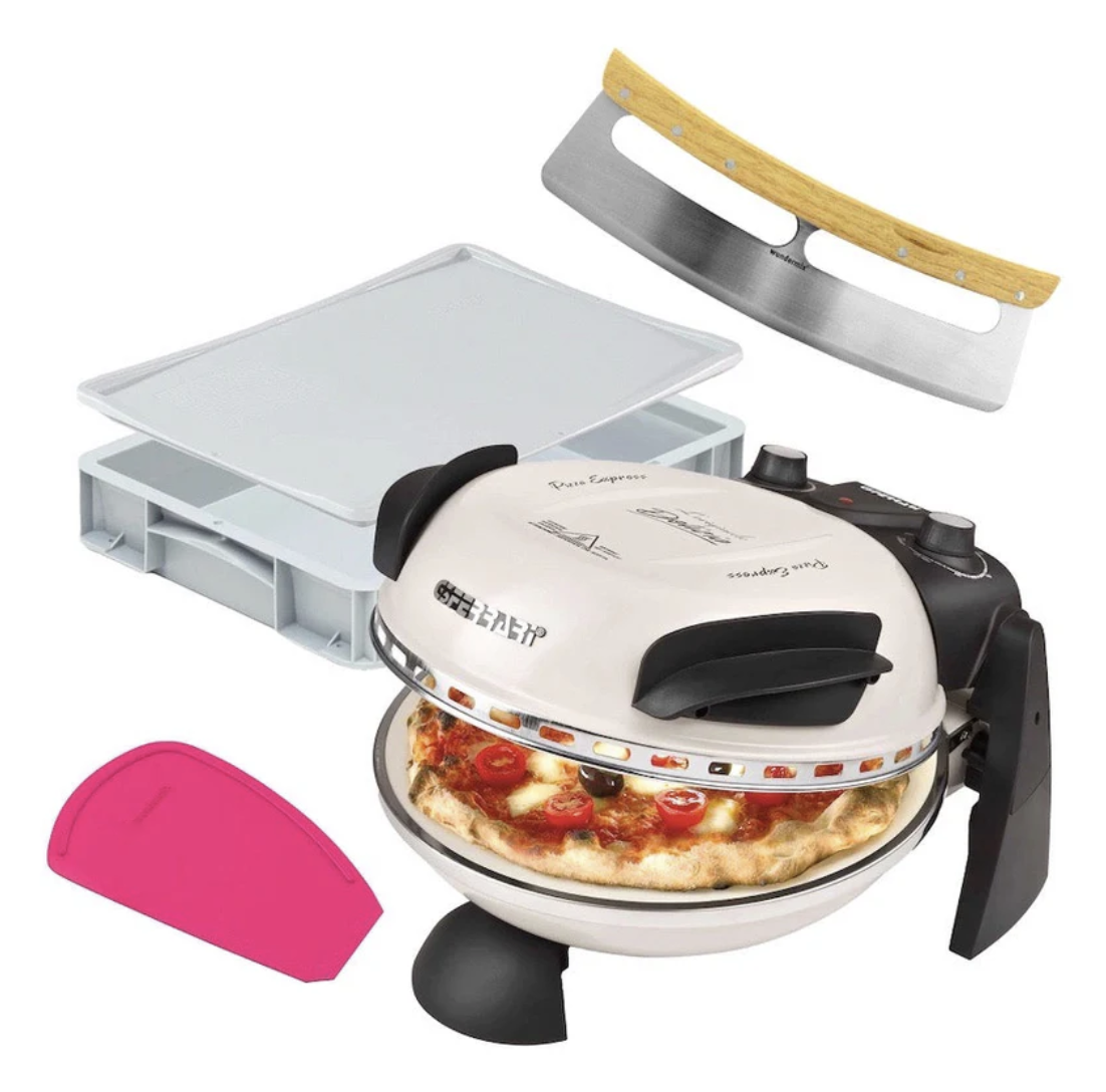 Pizza-Set mit G3Ferrari Pizzaofen, Teigballenbox, WunderCard® und Pizza-Wiegemesser