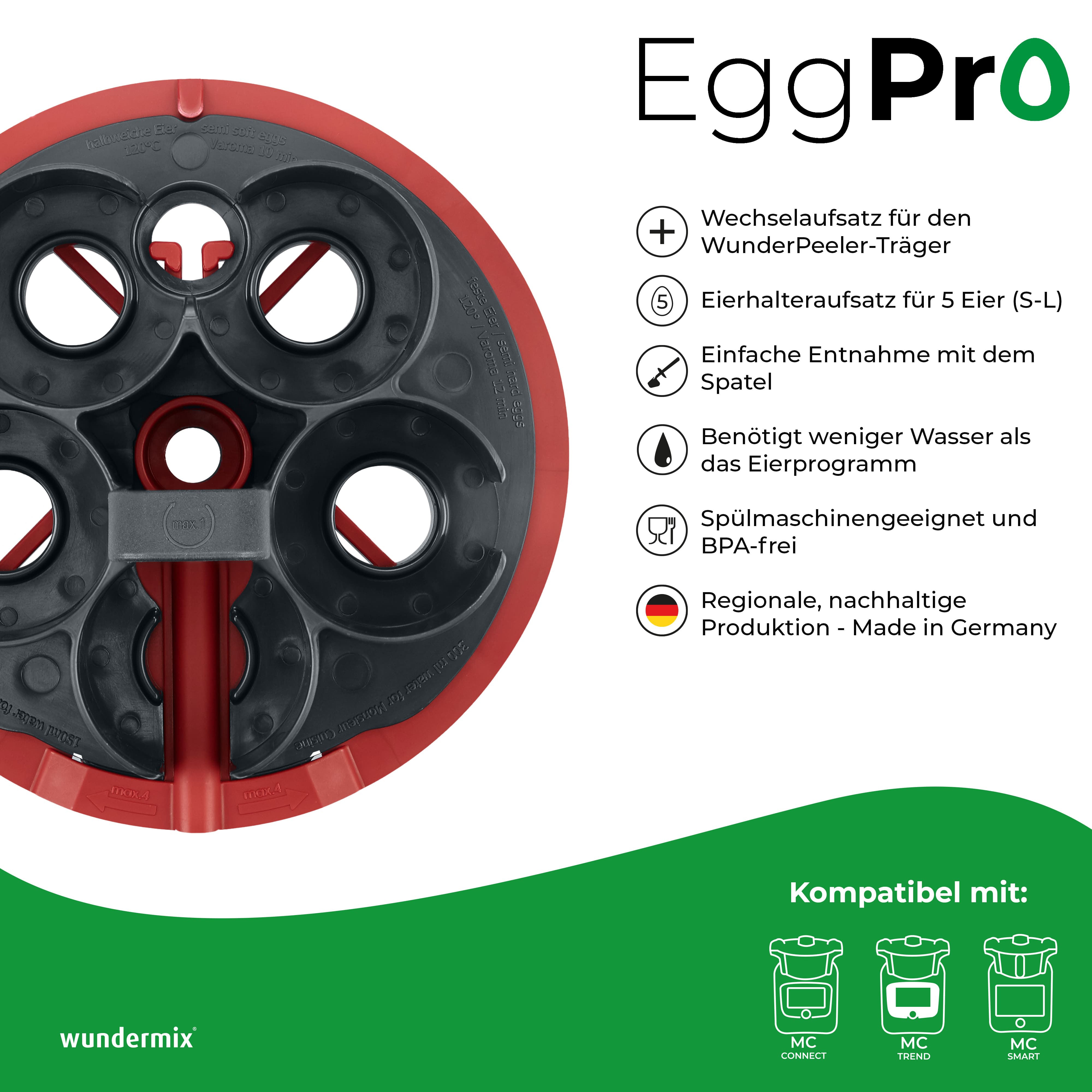 EggPro | Eierhalter-Aufsatz inkl. Träger für Monsieur Cuisine Smart, Trend, Connect