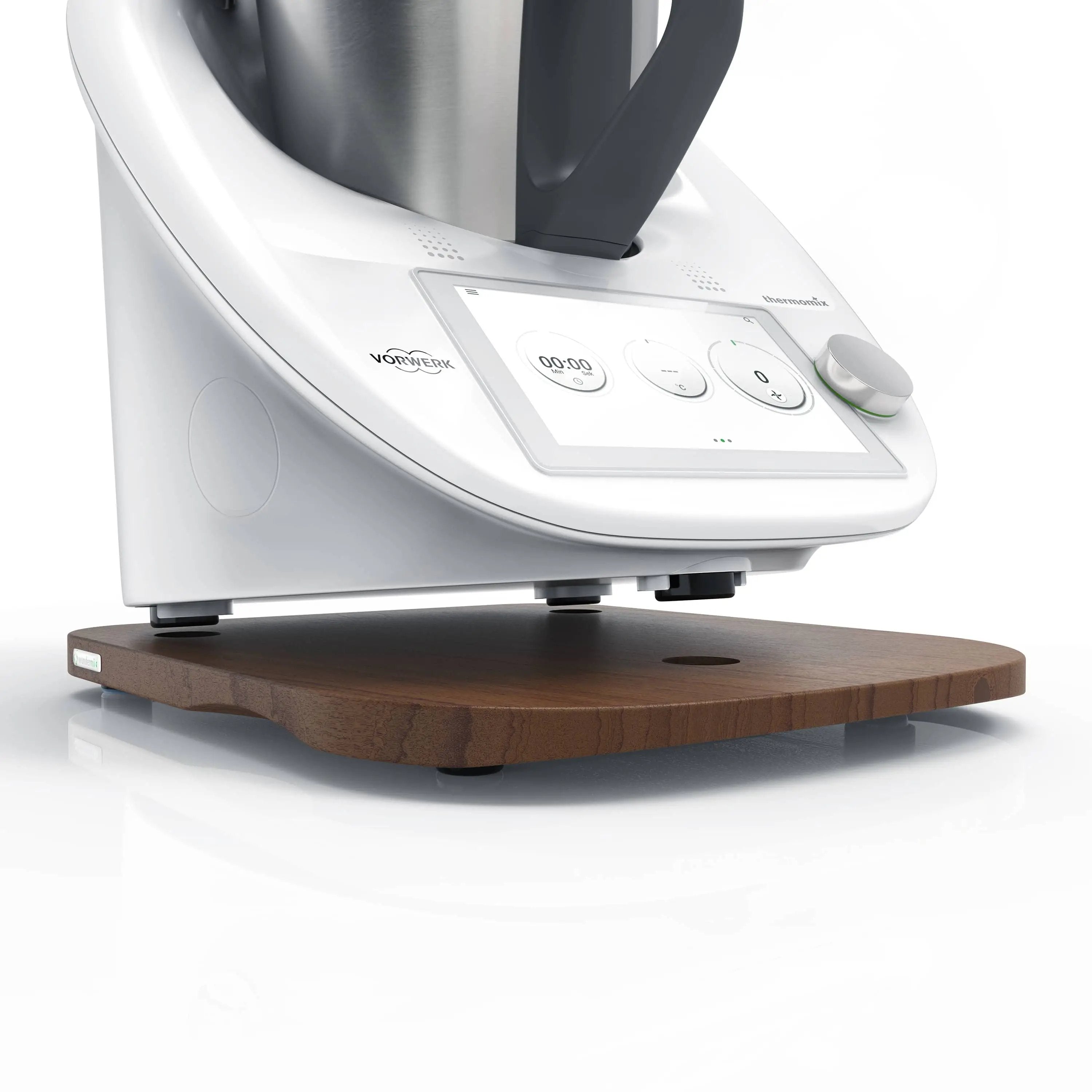 KitchenSlider® H | V2 Plus | Nussbaum | Holz-Gleitbrett für Thermomix TM6, TM5 - Wundermix GmbH