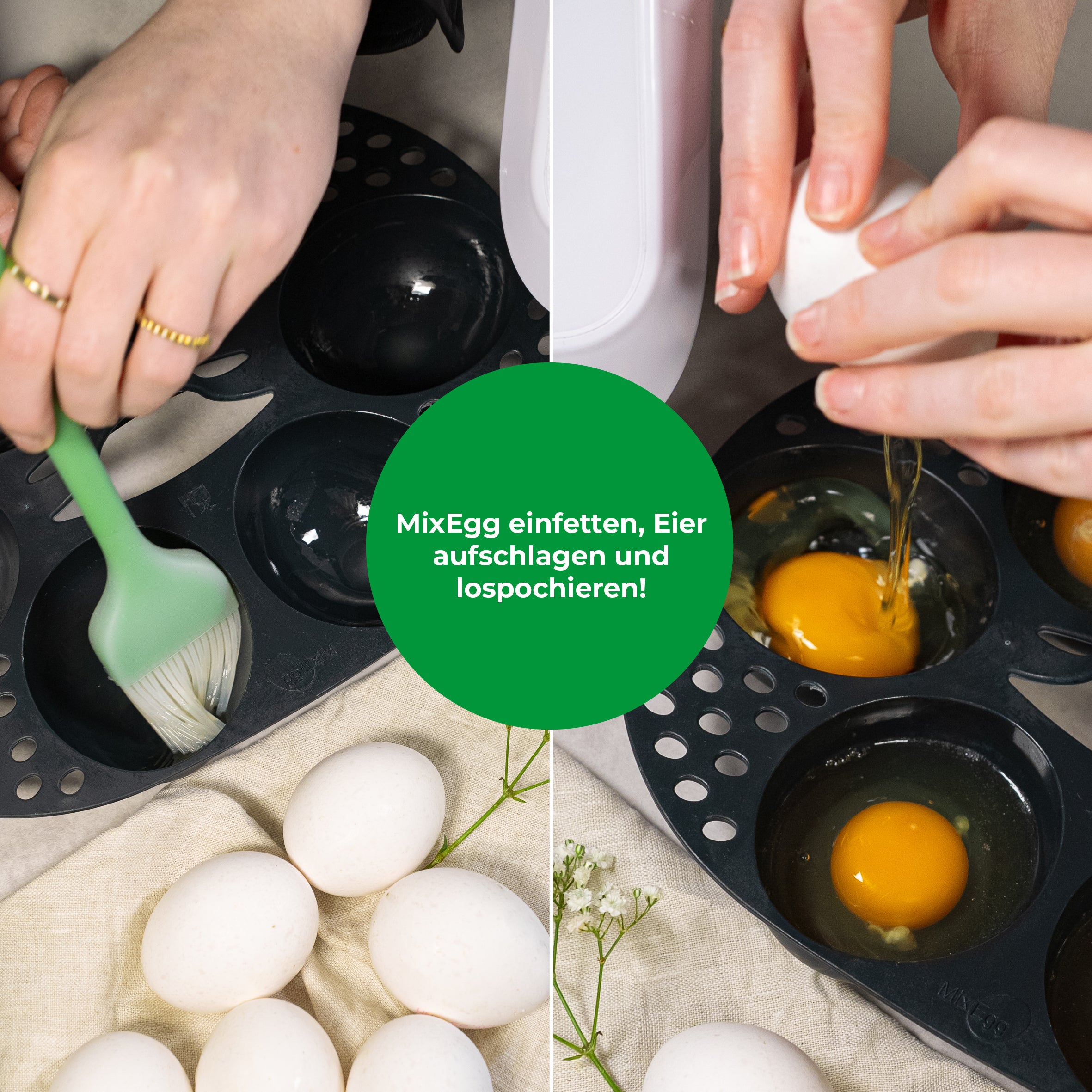 MixEgg® | Eierpochiereinsatz für Monsieur Cuisine Smart, Trend, Connect