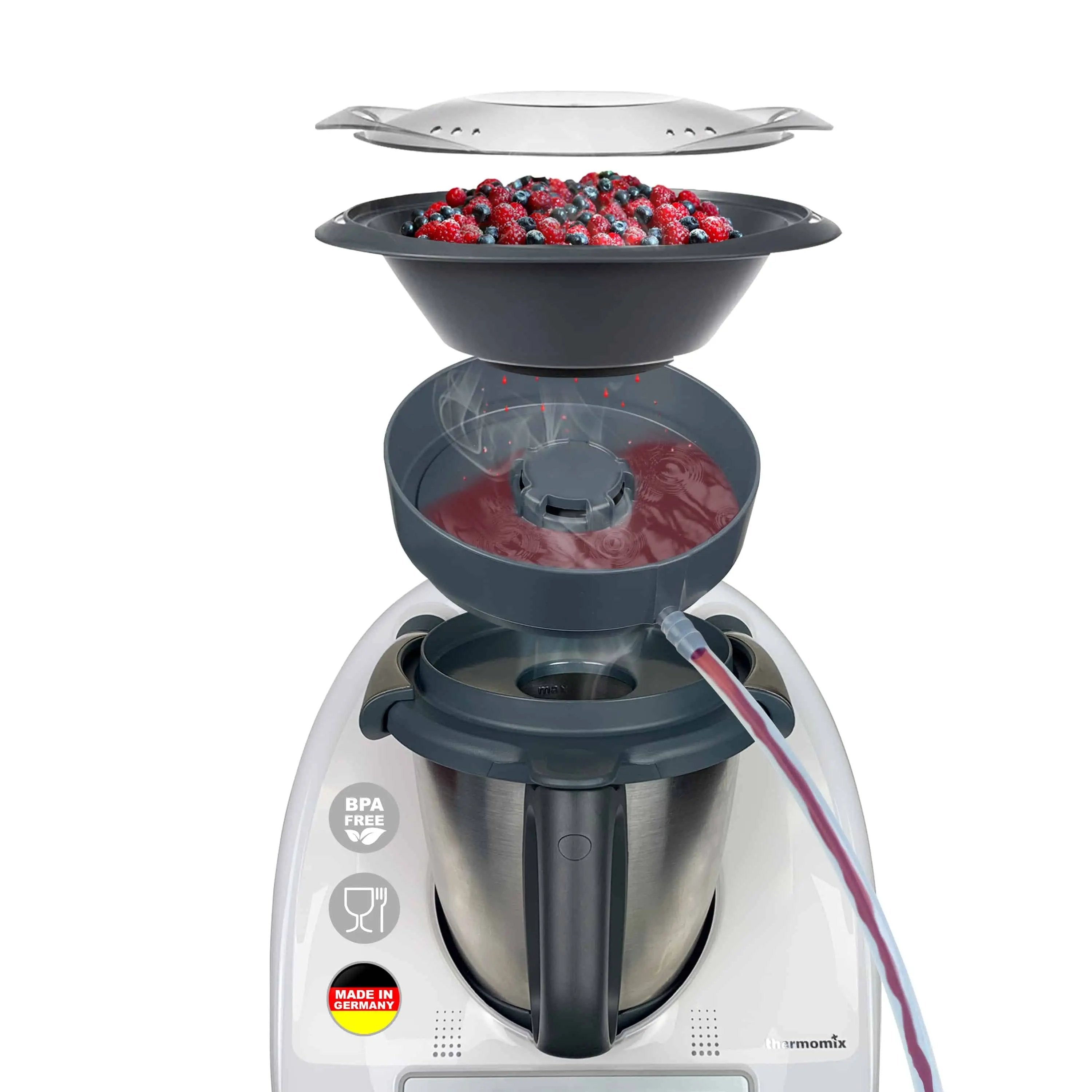 Dampfentsafter-Aufsatz von MixFino® für Thermomix TM6, TM5, TM31 und TM Friend - Wundermix GmbH