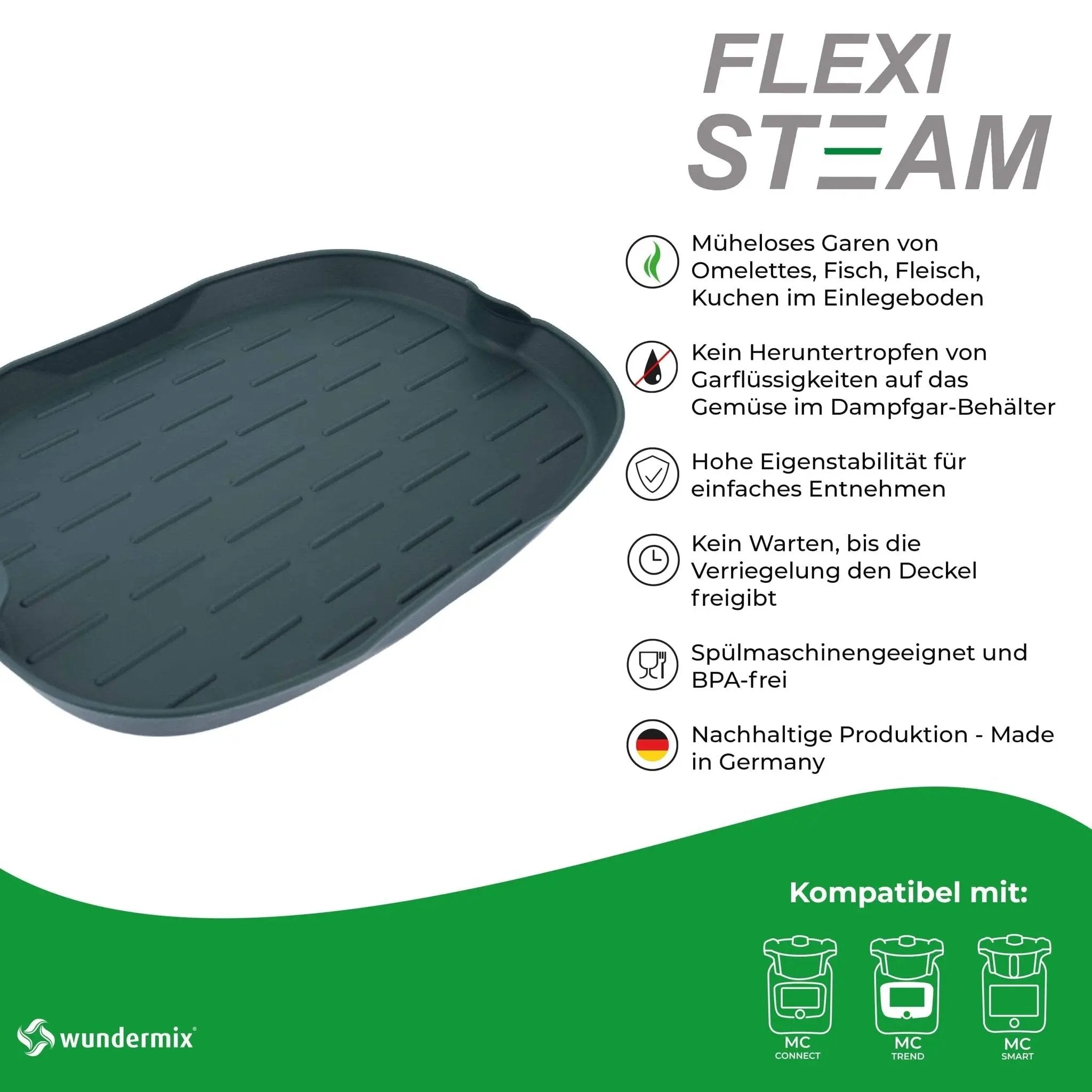 FlexiSteam® | Silikon-Auflaufform für Dampfgaraufsatz von Monsieur Cuisine | 2er Set